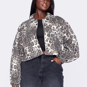 Leopard Print Women's Denim Jacket